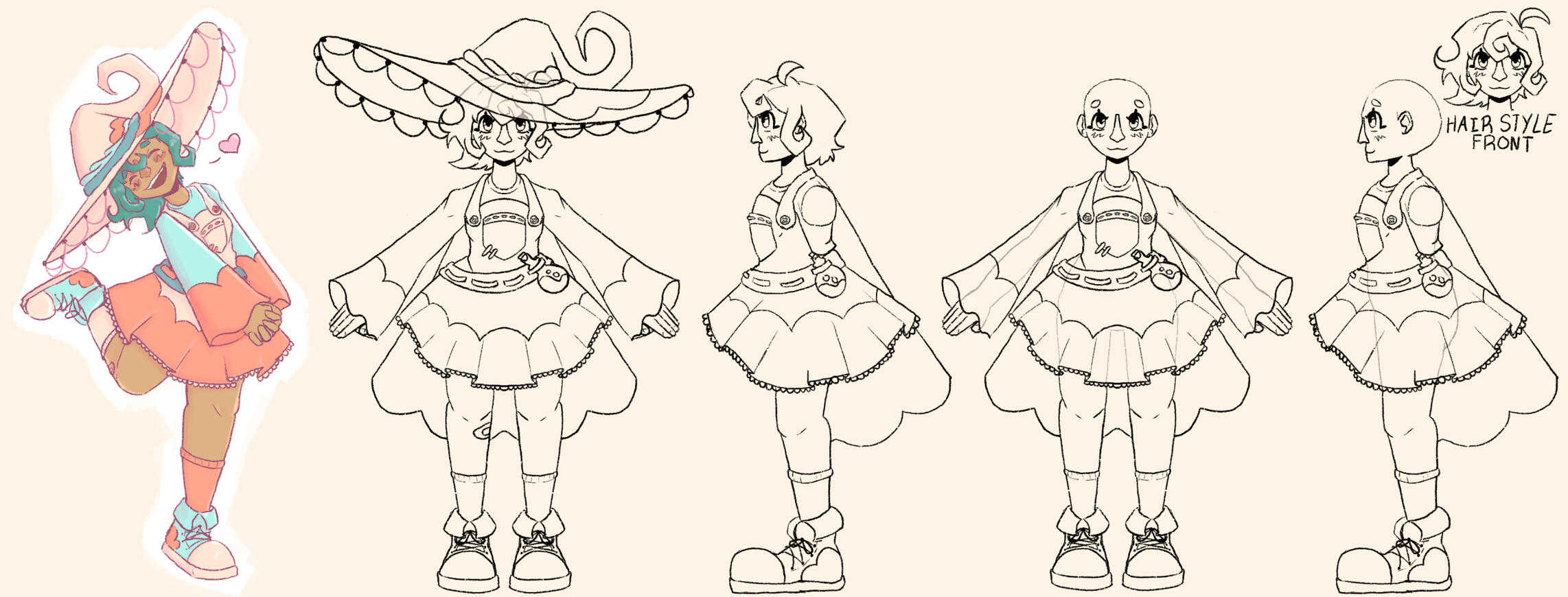 character sheet, full body, colour, shaded