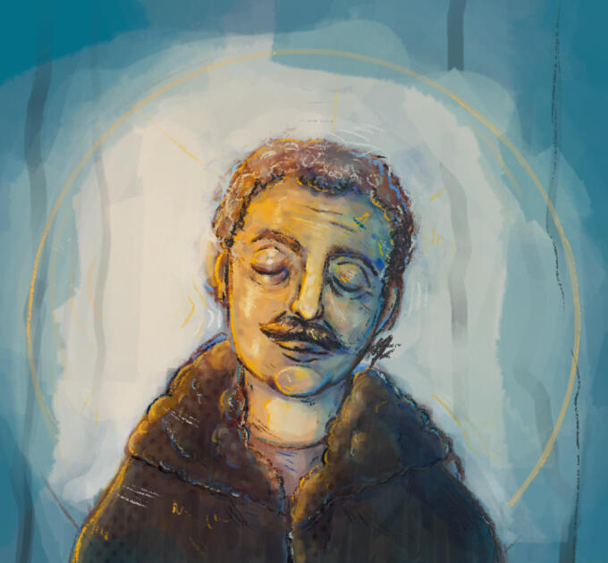 bust, colour, painted